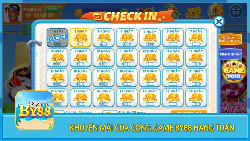 Khuyến Mãi Của Cổng Game By88 Hàng Tuần